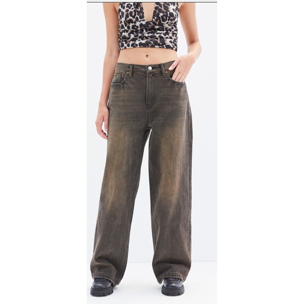 PacSun Cali Baggy Boyfriend Jeans Womens 26 Brown 100% Cotton Denim Grunge Rigid